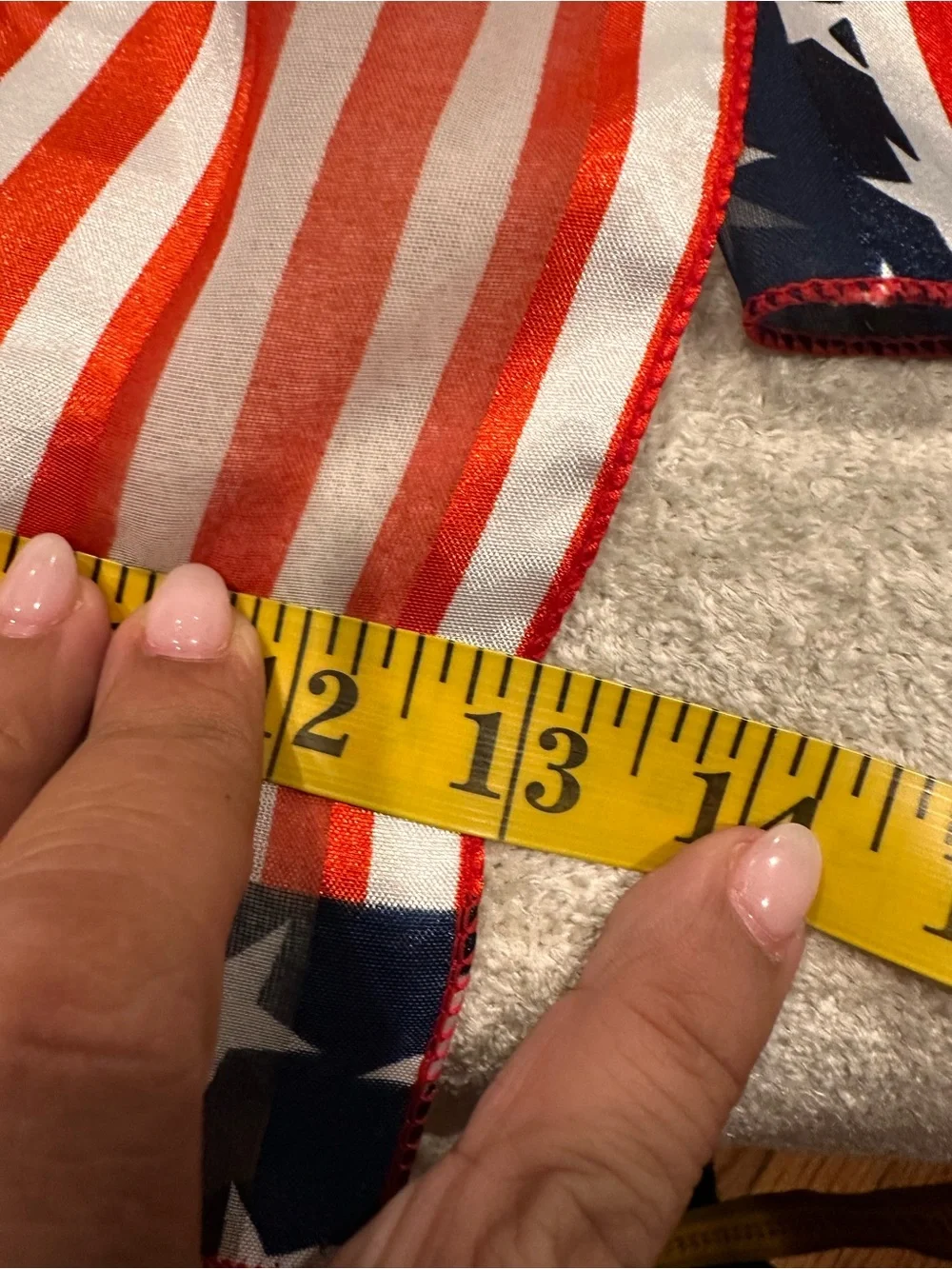 American Flag Print Silk-Feel Scarf - Red, White & Blue